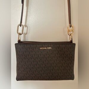 Michael Kors Dark Brown Monogram Crossbody Bag
